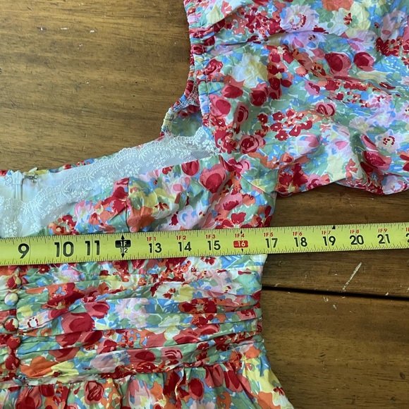 New NWT All About May Say Hello Dress Floral Mini Fit Flare Puff Sleeves… - Picture 3 of 12